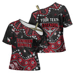 Personalized Essendon Bombers Cross Shoulder Shirt Aboriginal Pattern with Graffiti Style
