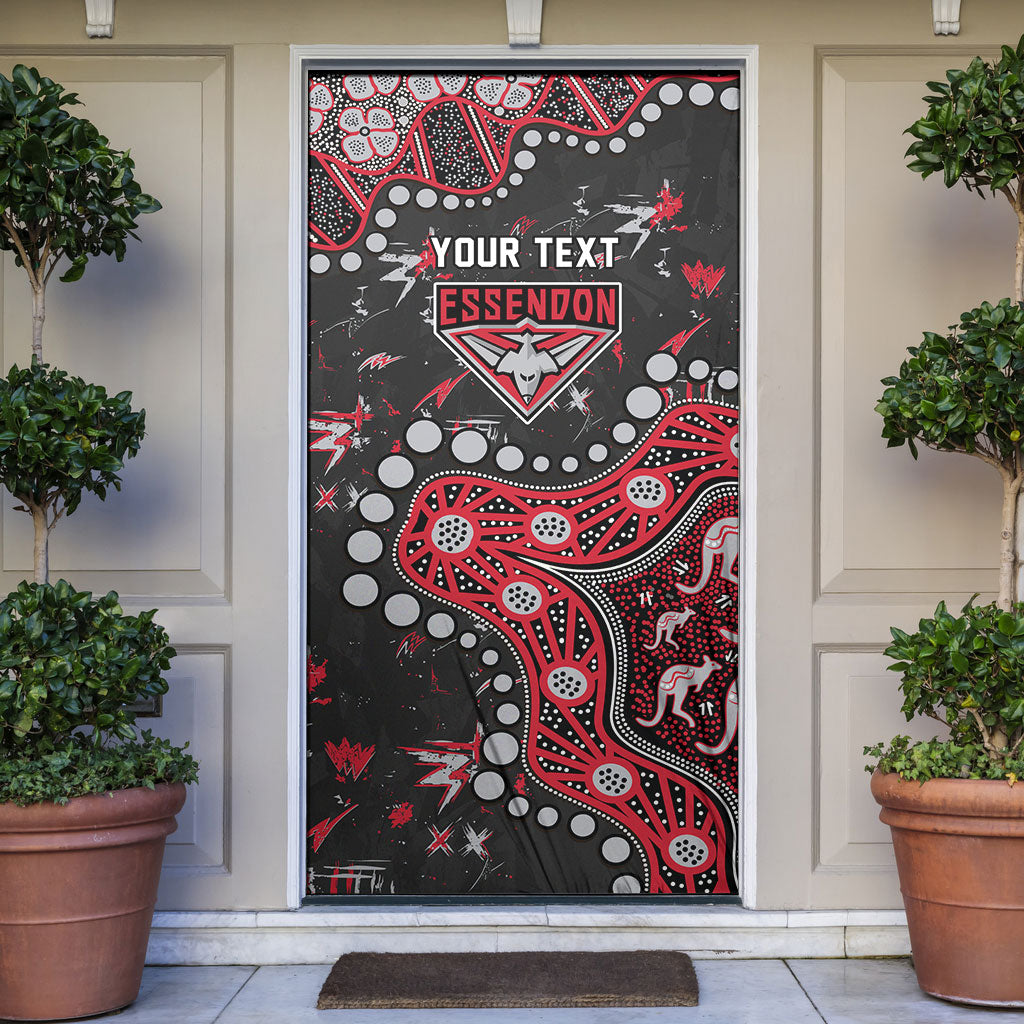 Personalized Essendon Bombers Door Cover Aboriginal Pattern with Graffiti Style