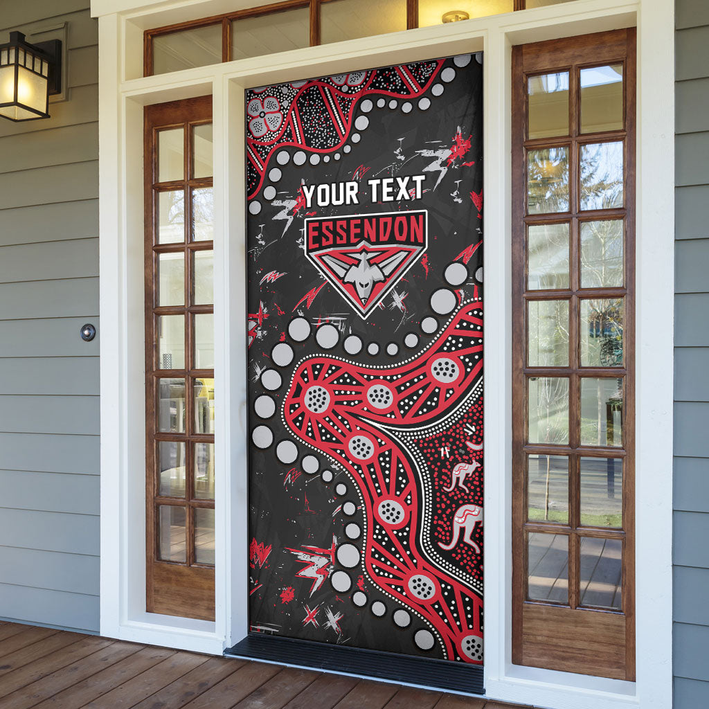 Personalized Essendon Bombers Door Cover Aboriginal Pattern with Graffiti Style