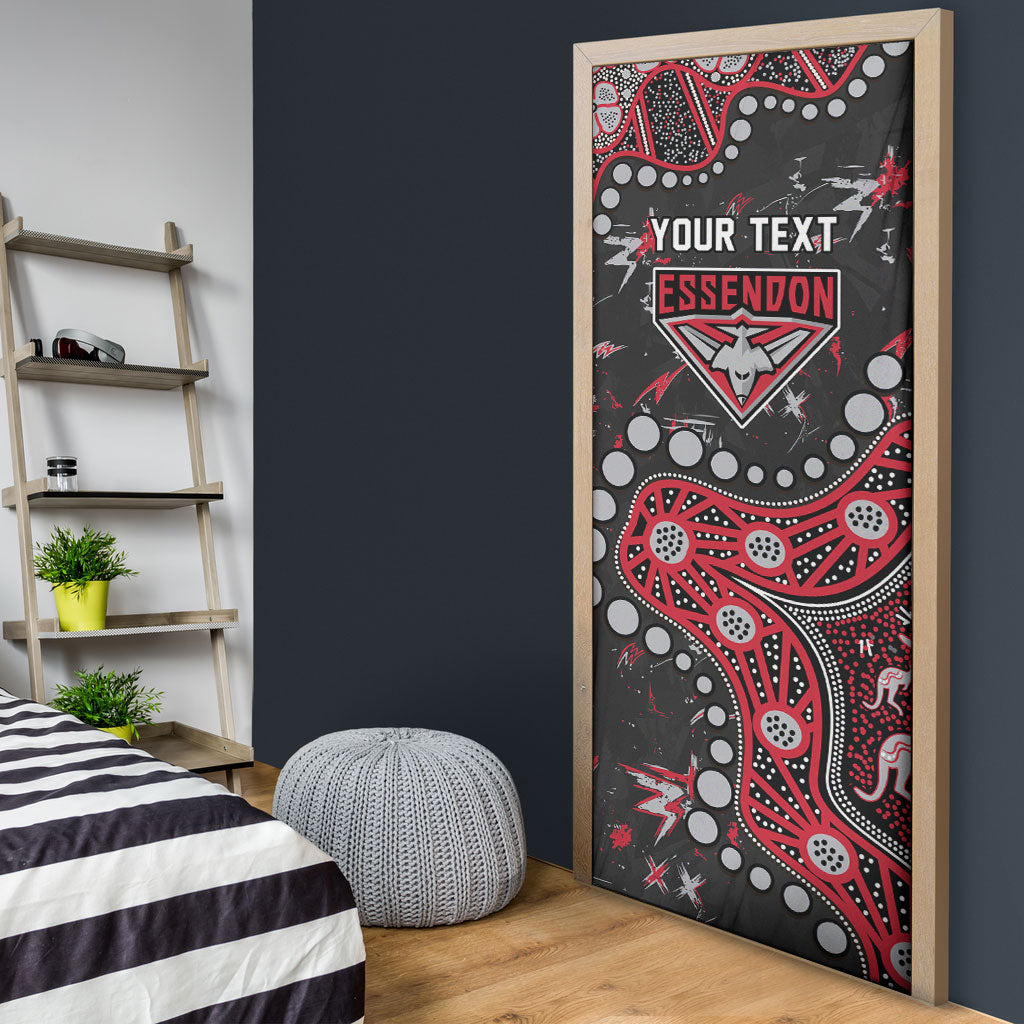 Personalized Essendon Bombers Door Cover Aboriginal Pattern with Graffiti Style