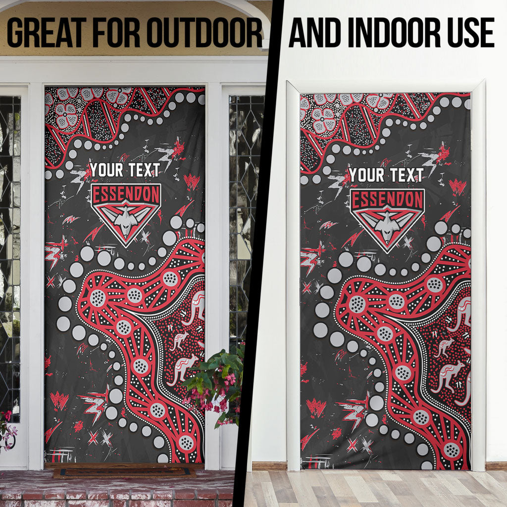 Personalized Essendon Bombers Door Cover Aboriginal Pattern with Graffiti Style