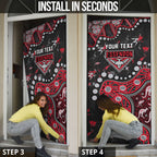 Personalized Essendon Bombers Door Cover Aboriginal Pattern with Graffiti Style
