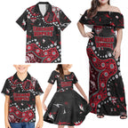 Personalized Essendon Bombers Family Matching Off Shoulder Maxi Dress and Hawaiian Shirt Aboriginal Pattern with Graffiti Style