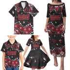 Personalized Essendon Bombers Family Matching Puletasi and Hawaiian Shirt Aboriginal Pattern with Graffiti Style