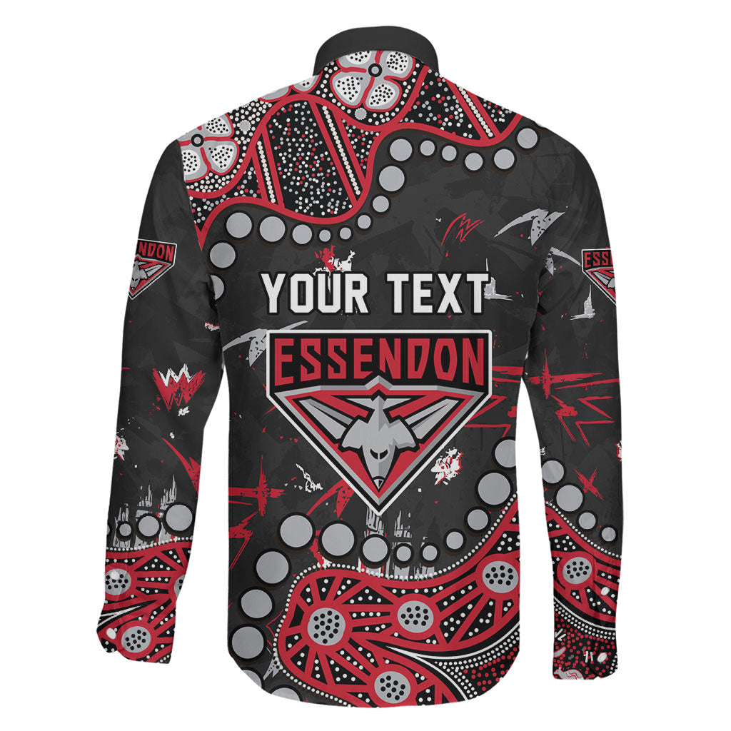 Personalized Essendon Bombers Family Matching Puletasi and Hawaiian Shirt Aboriginal Pattern with Graffiti Style