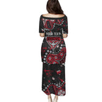 Personalized Essendon Bombers Family Matching Puletasi and Hawaiian Shirt Aboriginal Pattern with Graffiti Style
