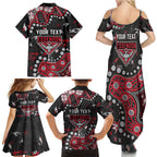 Personalized Essendon Bombers Family Matching Summer Maxi Dress and Hawaiian Shirt Aboriginal Pattern with Graffiti Style