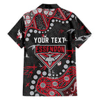 Personalized Essendon Bombers Family Matching Summer Maxi Dress and Hawaiian Shirt Aboriginal Pattern with Graffiti Style