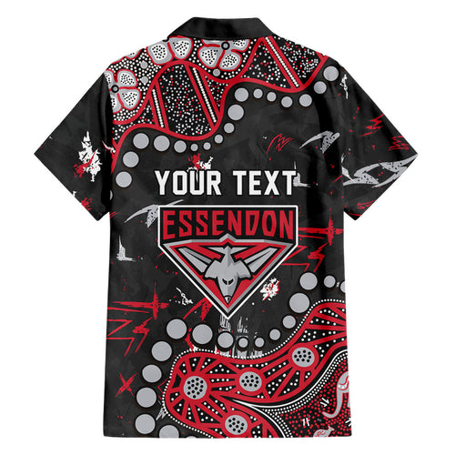 Personalized Essendon Bombers Family Matching Summer Maxi Dress and Hawaiian Shirt Aboriginal Pattern with Graffiti Style