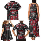 Personalized Essendon Bombers Family Matching Tank Maxi Dress and Hawaiian Shirt Aboriginal Pattern with Graffiti Style