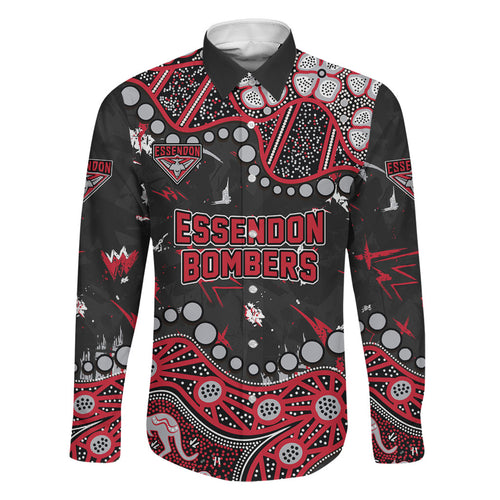 Personalized Essendon Bombers Family Matching Tank Maxi Dress and Hawaiian Shirt Aboriginal Pattern with Graffiti Style
