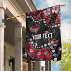 Personalized Essendon Bombers Garden Flag Aboriginal Pattern with Graffiti Style