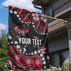 Personalized Essendon Bombers Garden Flag Aboriginal Pattern with Graffiti Style