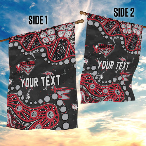 Personalized Essendon Bombers Garden Flag Aboriginal Pattern with Graffiti Style
