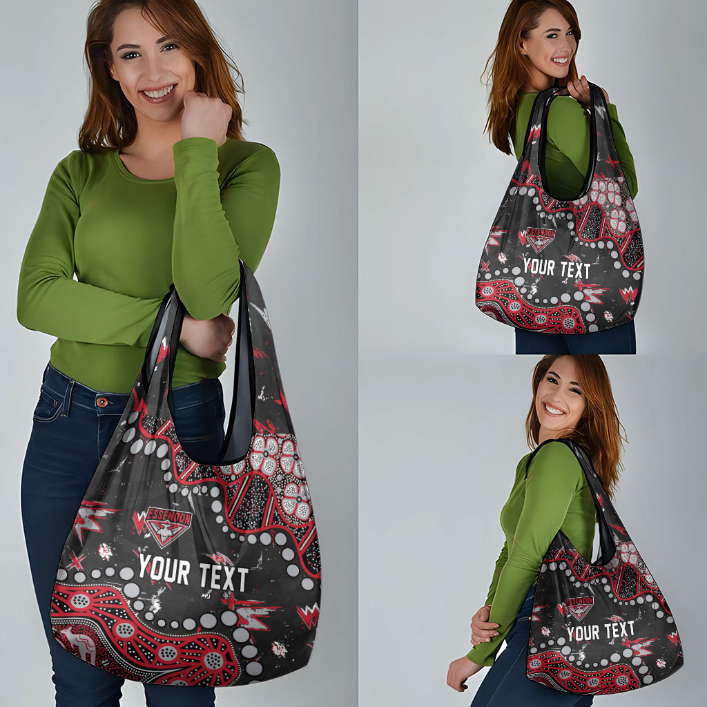 Personalized Essendon Bombers Grocery Bag Aboriginal Pattern with Graffiti Style