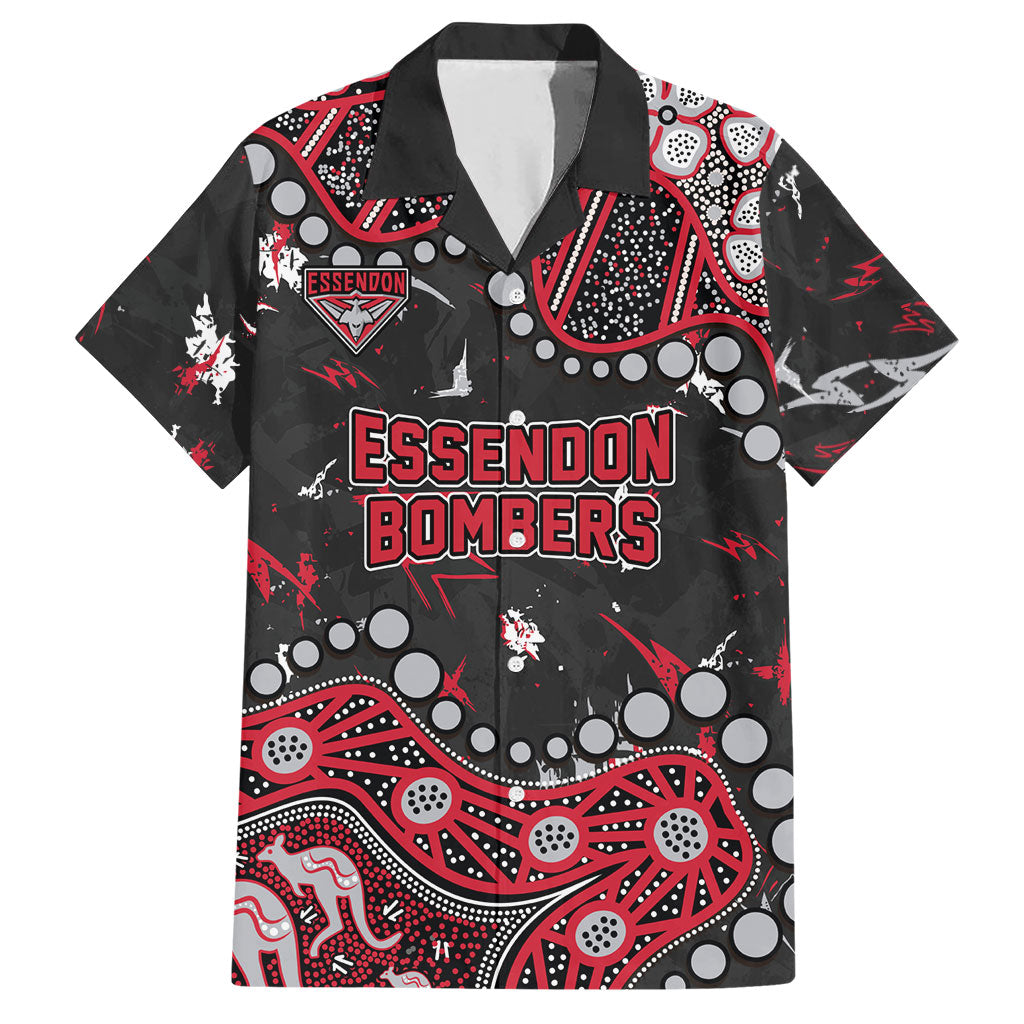 Personalized Essendon Bombers Hawaiian Shirt Aboriginal Pattern with Graffiti Style