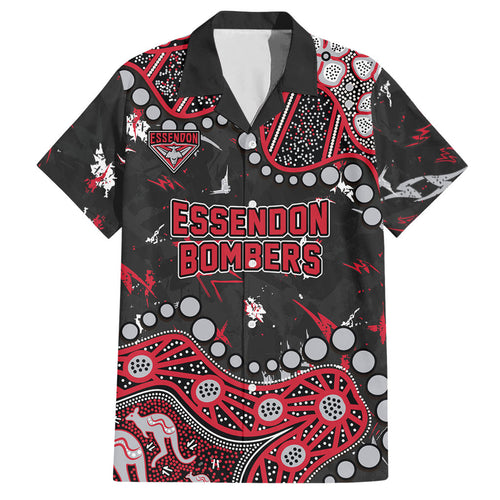 Personalized Essendon Bombers Hawaiian Shirt Aboriginal Pattern with Graffiti Style