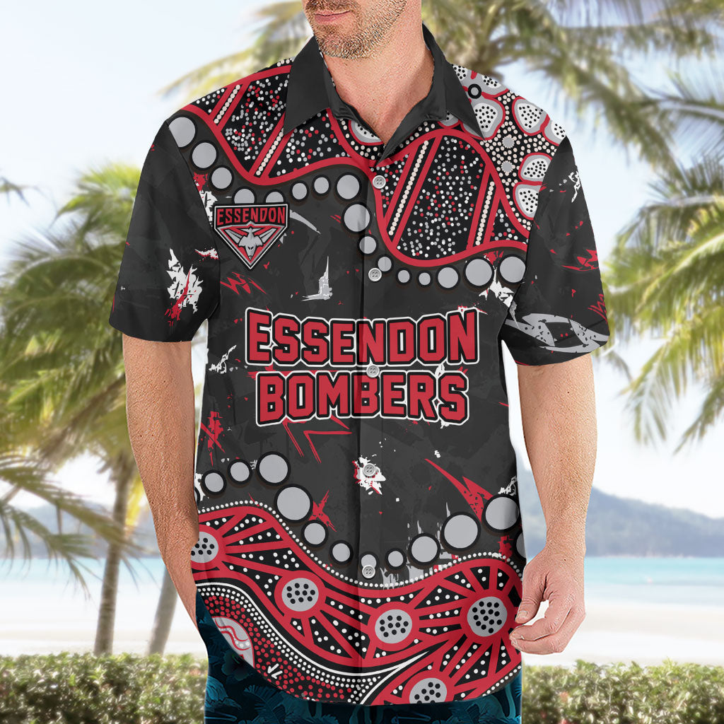 Personalized Essendon Bombers Hawaiian Shirt Aboriginal Pattern with Graffiti Style