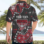 Personalized Essendon Bombers Hawaiian Shirt Aboriginal Pattern with Graffiti Style
