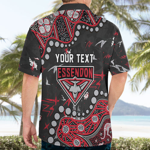 Personalized Essendon Bombers Hawaiian Shirt Aboriginal Pattern with Graffiti Style