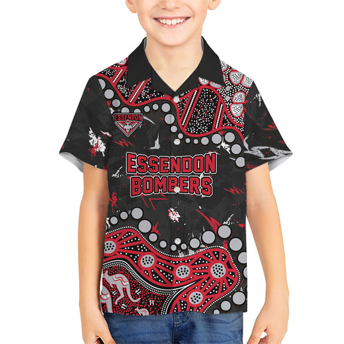 Personalized Essendon Bombers Hawaiian Shirt Aboriginal Pattern with Graffiti Style
