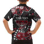 Personalized Essendon Bombers Hawaiian Shirt Aboriginal Pattern with Graffiti Style