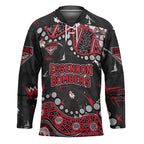 Personalized Essendon Bombers Hockey Jersey Aboriginal Pattern with Graffiti Style