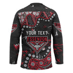 Personalized Essendon Bombers Hockey Jersey Aboriginal Pattern with Graffiti Style
