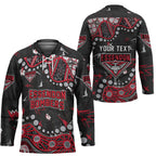 Personalized Essendon Bombers Hockey Jersey Aboriginal Pattern with Graffiti Style