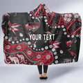 Personalized Essendon Bombers Hooded Blanket Aboriginal Pattern with Graffiti Style