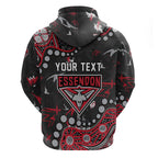 Personalized Essendon Bombers Hoodie Aboriginal Pattern with Graffiti Style