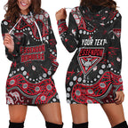 Personalized Essendon Bombers Hoodie Dress Aboriginal Pattern with Graffiti Style