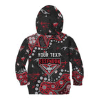 Personalized Essendon Bombers Kid Hoodie Aboriginal Pattern with Graffiti Style