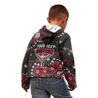 Personalized Essendon Bombers Kid Hoodie Aboriginal Pattern with Graffiti Style