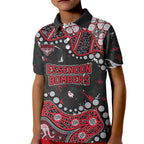Personalized Essendon Bombers Kid Polo Shirt Aboriginal Pattern with Graffiti Style