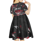 Personalized Essendon Bombers Kid Short Sleeve Dress Aboriginal Pattern with Graffiti Style