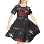Personalized Essendon Bombers Kid Short Sleeve Dress Aboriginal Pattern with Graffiti Style