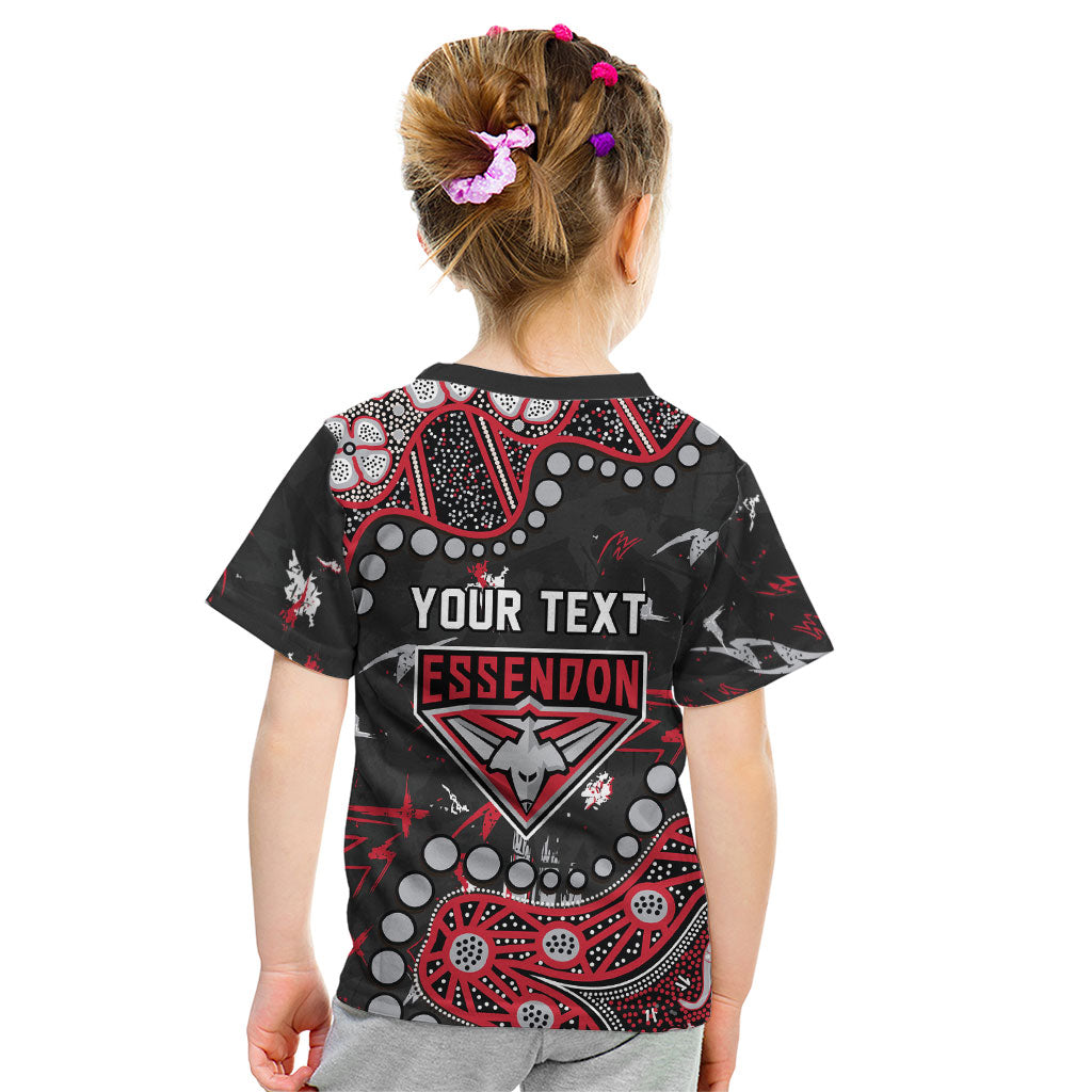 Personalized Essendon Bombers Kid T Shirt Aboriginal Pattern with Graffiti Style