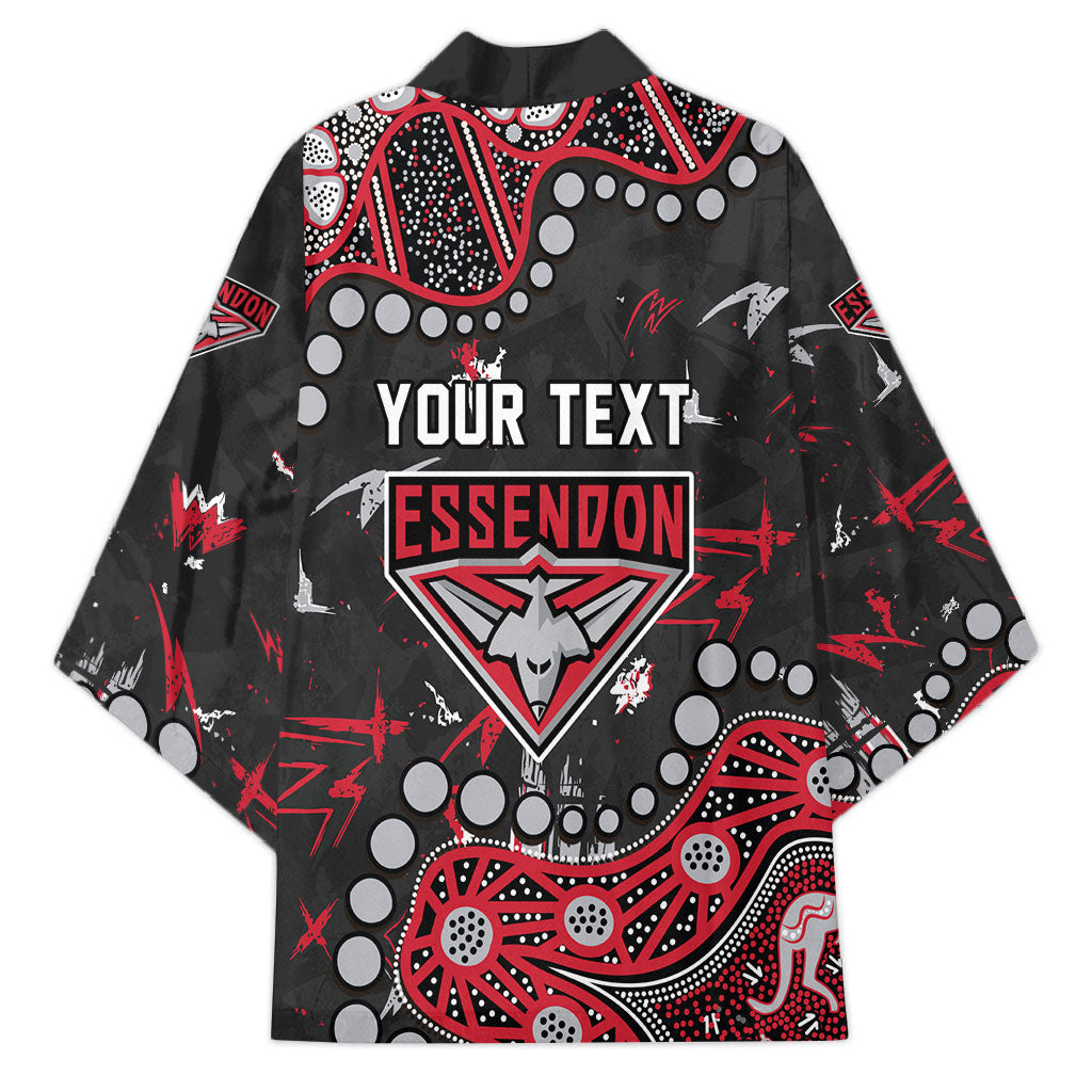 Personalized Essendon Bombers Kimono Aboriginal Pattern with Graffiti Style