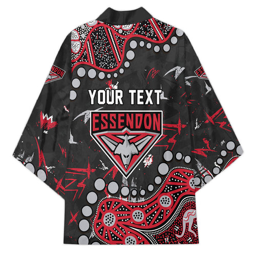 Personalized Essendon Bombers Kimono Aboriginal Pattern with Graffiti Style