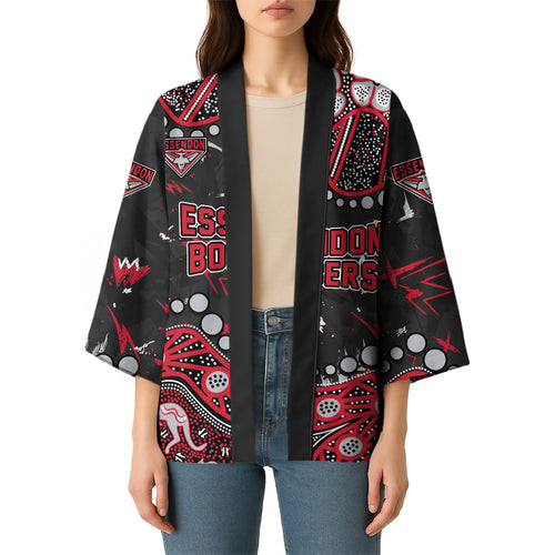 Personalized Essendon Bombers Kimono Aboriginal Pattern with Graffiti Style