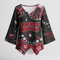 Personalized Essendon Bombers Kimono Sleeve Blouse Aboriginal Pattern with Graffiti Style