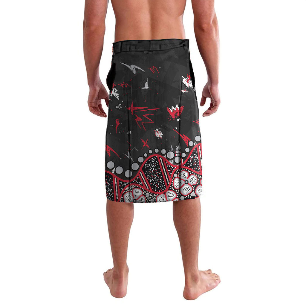 Personalized Essendon Bombers Lavalava Aboriginal Pattern with Graffiti Style