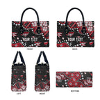 Personalized Essendon Bombers Leather Bag Aboriginal Pattern with Graffiti Style