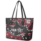 Personalized Essendon Bombers Leather Tote Bag Aboriginal Pattern with Graffiti Style