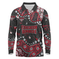 Personalized Essendon Bombers Long Sleeve Polo Shirt Aboriginal Pattern with Graffiti Style