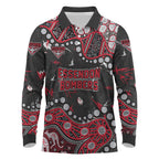 Personalized Essendon Bombers Long Sleeve Polo Shirt Aboriginal Pattern with Graffiti Style