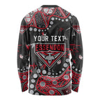Personalized Essendon Bombers Long Sleeve Shirt Aboriginal Pattern with Graffiti Style