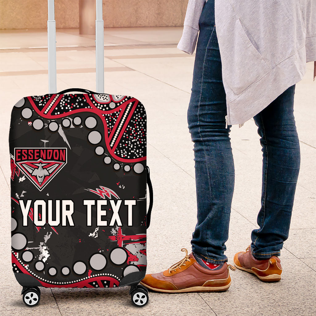 Personalized Essendon Bombers Luggage Cover Aboriginal Pattern with Graffiti Style