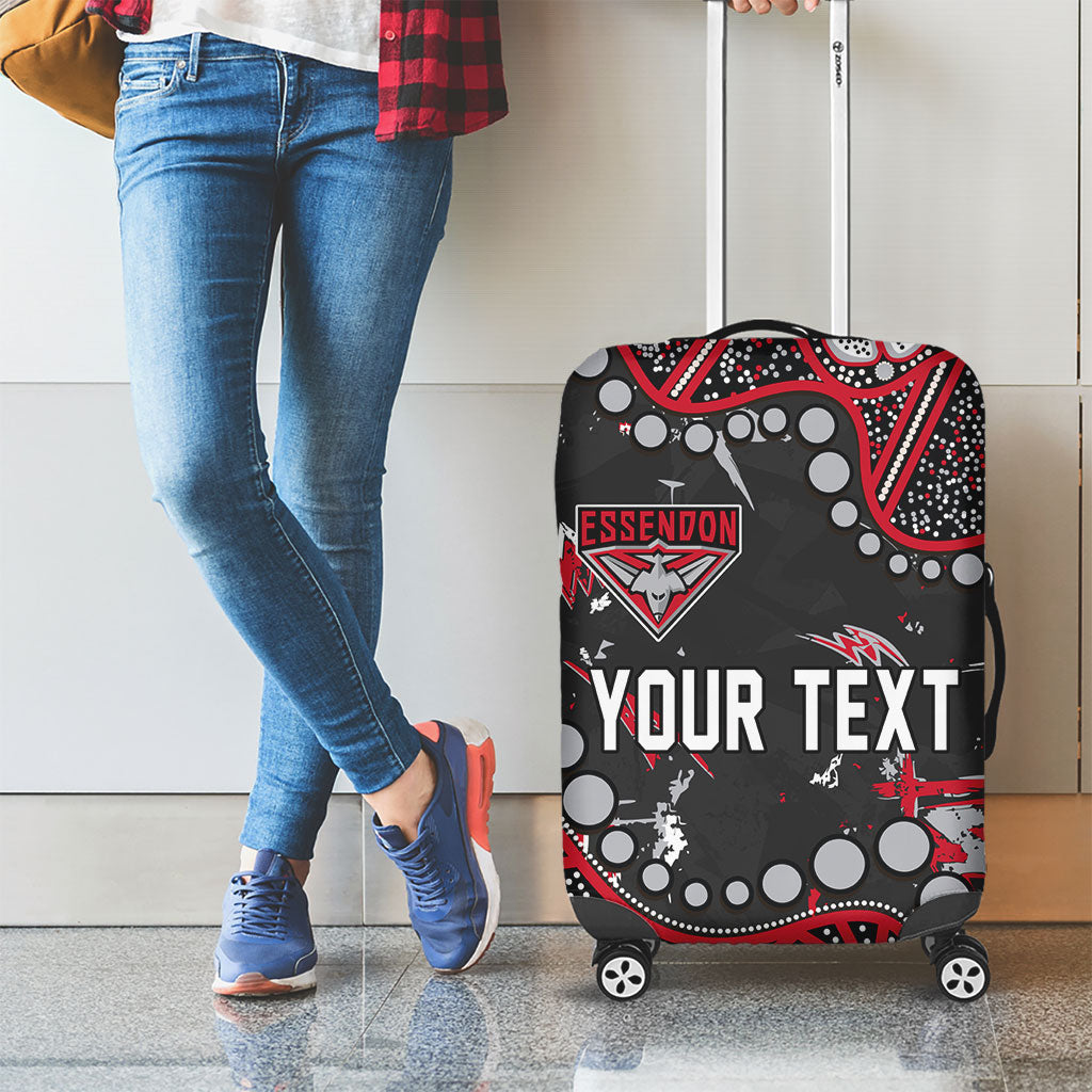 Personalized Essendon Bombers Luggage Cover Aboriginal Pattern with Graffiti Style